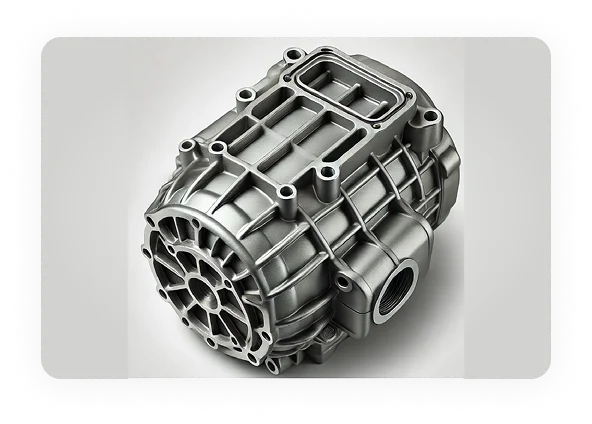 Casting parts of an electric motor and gearbox